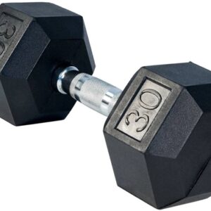 30# rubber hex dumbbell