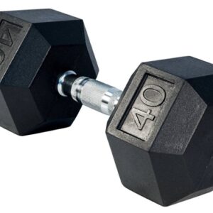 40# rubber hex dumbbell