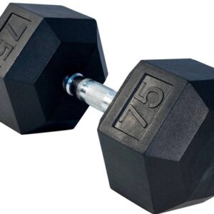 75# rubber hex dumbbell