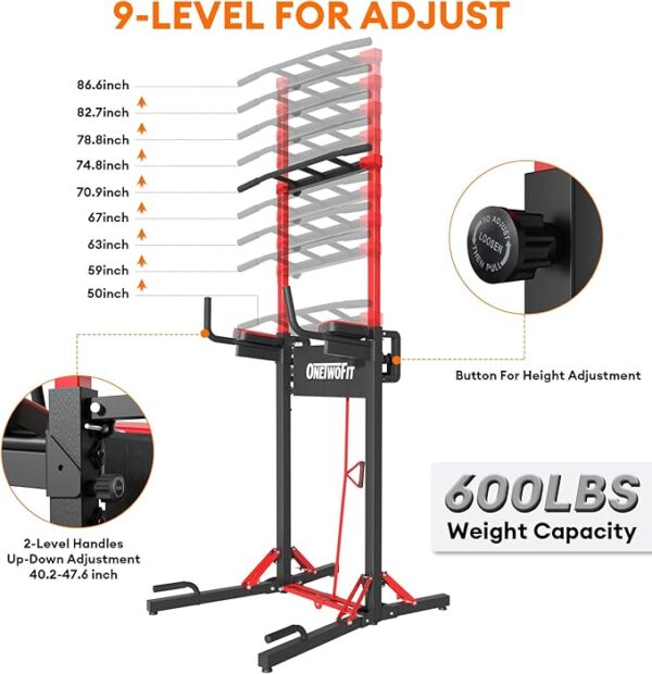 image shows how the power tower has adjustable heights