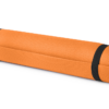 a rolled up orange yoga mat